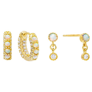 Combo Opal X CZ Earring Combo Set - Adina Eden's Jewels