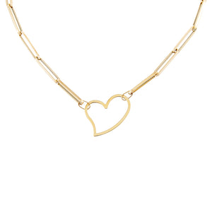  Open Heart Link Necklace 14K - Adina Eden's Jewels