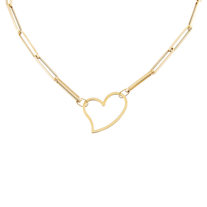  Open Heart Link Necklace 14K - Adina Eden's Jewels