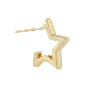 14K Gold / Single Open Star Stud Earring 14K - Adina Eden's Jewels
