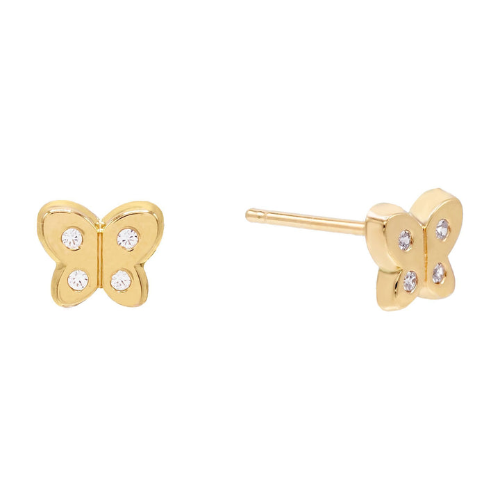 14K Gold / Single Butterfly Stud Earring 14K - Adina Eden's Jewels