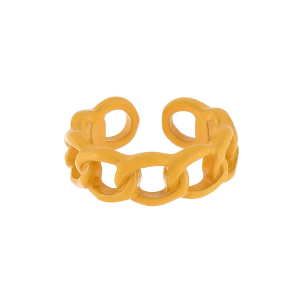 Enamel Colored Chain Link Ring | Adina Eden Jewels