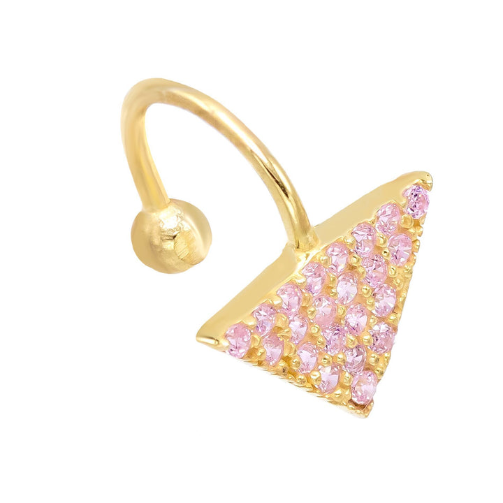 Light Pink Triangle Stone Ear Cuff - Adina Eden's Jewels