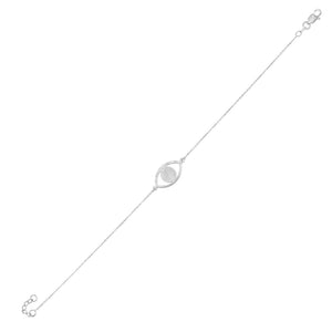 14K White Gold Open Evil Eye Bracelet 14K - Adina Eden's Jewels