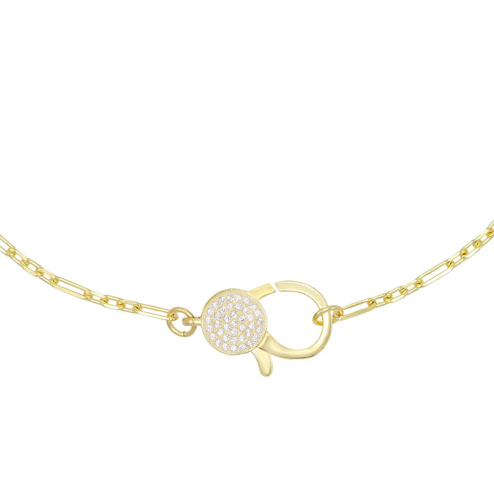Gold Large CZ Clasp Necklace - Adina Eden's Jewels