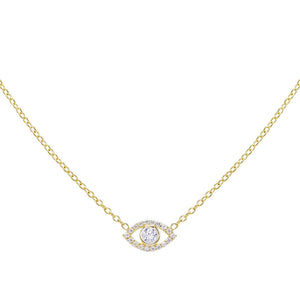 Gold Evil Eye Stone Necklace - Adina Eden's Jewels