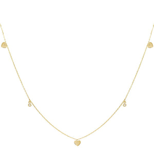 14K Gold Heart Bezel Choker 14K - Adina Eden's Jewels