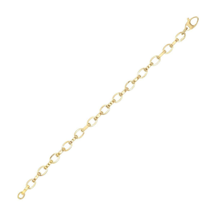 14K Gold Thick Link Bracelet 14K - Adina Eden's Jewels