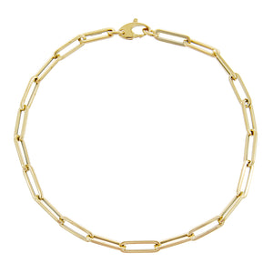 14K Gold Paperclip Chain Anklet 14K - Adina Eden's Jewels