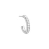 Silver / Single Pavé Accented Hoop Earring - Adina Eden's Jewels