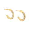 Gold / Single Pavé Accented Hoop Earring - Adina Eden's Jewels