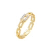 Gold / 5 Pavé Beaded Box Chain Ring - Adina Eden's Jewels