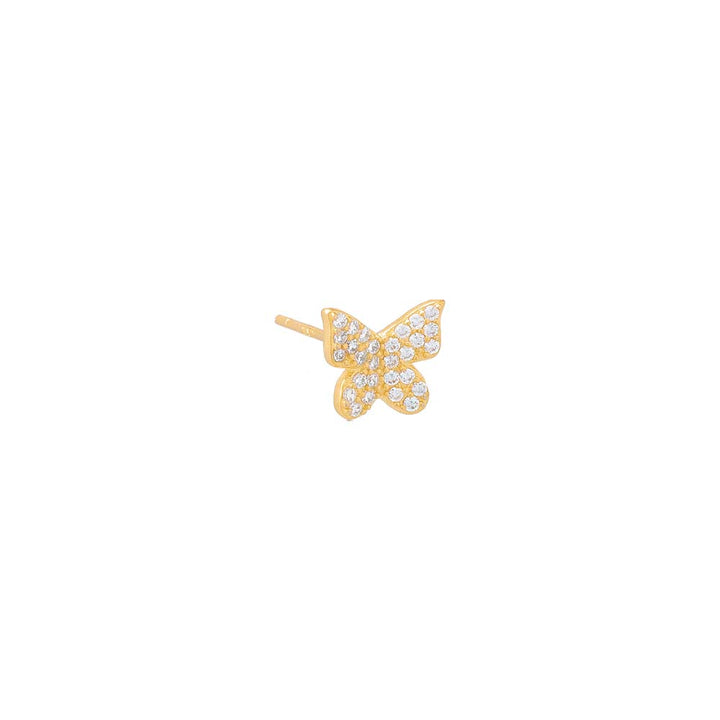 Gold / Single Pavé Butterfly Stud Earring - Adina Eden's Jewels