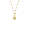 Gold Pavé Coin X Toggle Necklace - Adina Eden's Jewels