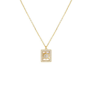 Mother of Pearl Pavé Colored Stone Starburst Pendant Necklace - Adina Eden's Jewels