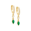 Gold Pavé Marquise Huggie Earring - Adina Eden's Jewels