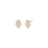 Gold / Pair Pavé Mini Hamsa Stud Earring - Adina Eden's Jewels