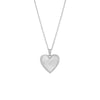 Silver Pave Outlined Heart Stone Necklace - Adina Eden's Jewels