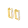 Gold Pavé Square Huggie Earring - Adina Eden's Jewels