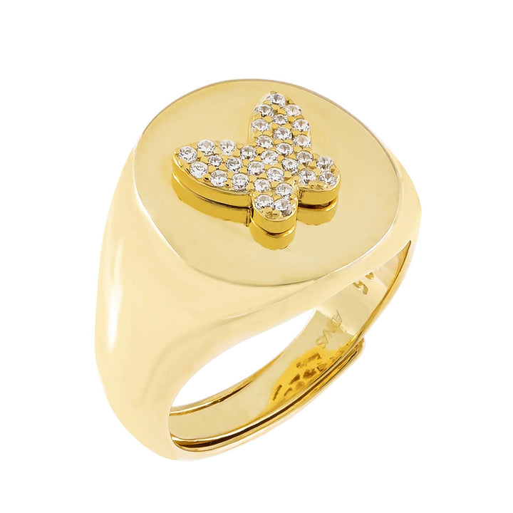 Gold / 7 Pavé Butterfly Ring - Adina Eden's Jewels