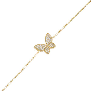 Gold Pavé Butterfly Bracelet - Adina Eden's Jewels