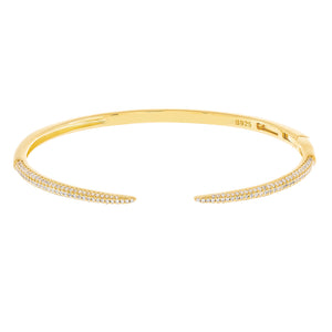 Gold Pavé Claw Bangle - Adina Eden's Jewels