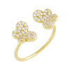 Gold Pavé Double Butterfly Ring - Adina Eden's Jewels