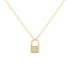 Gold Engravable Double Sided Mini Lock Necklace - Adina Eden's Jewels