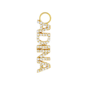 Gold / Single Charm Pavé Mini Nameplate Charm - Adina Eden's Jewels