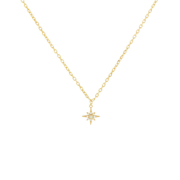 Gold Pavé Opal Charm Necklace - Adina Eden's Jewels