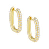 Gold Pavé Oval Huggie Earring - Adina Eden's Jewels