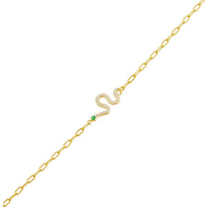 Gold Pavé Snake Bracelet - Adina Eden's Jewels