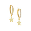 Gold CZ Star Huggie Earring - Adina Eden's Jewels