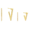 Gold Pavé Triangle Hoop Earring Combo Set - Adina Eden's Jewels