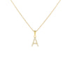 Gold / F Pavé Uppercase Initial Necklace - Adina Eden's Jewels