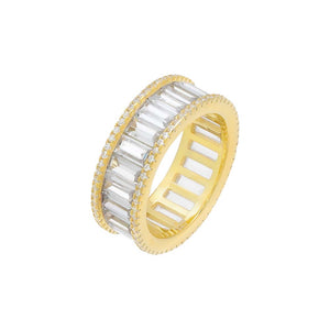 Gold / 5 Pavé x Baguette Eternity Band - Adina Eden's Jewels