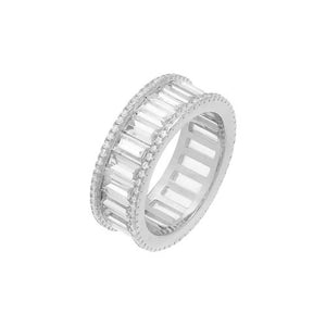 Silver / 5 Pavé x Baguette Eternity Band - Adina Eden's Jewels