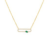 Emerald Green Pavé X Colored Teardrop Pendant Necklace - Adina Eden's Jewels