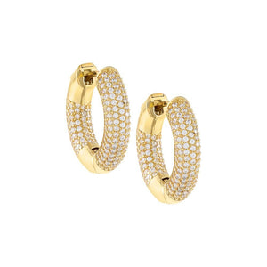Gold Double Sided Pavé Huggie Earring - Adina Eden's Jewels