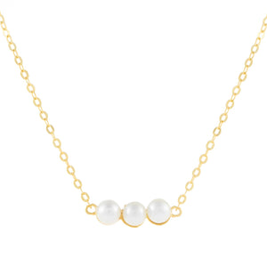 Gold Dainty Pearl Necklace - Adina Eden's Jewels