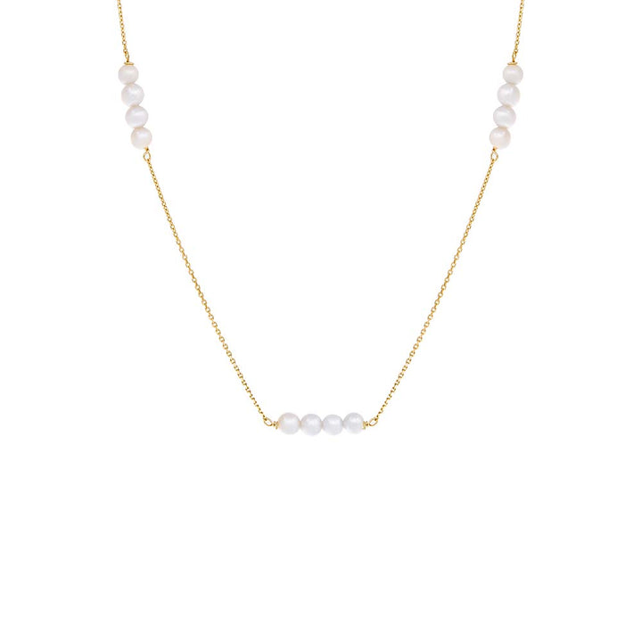  Pearl Cluster Chain Necklace 14K - Adina Eden's Jewels