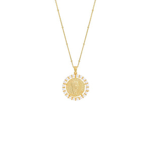 Pearl White Pearl Coin Necklace - Adina Eden's Jewels