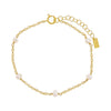 Gold / Pearl White Pearl Embedded Chain Bracelet - Adina Eden's Jewels