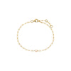 14K Gold Pearl X Paperclip Bracelet 14K - Adina Eden's Jewels