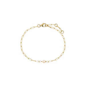 14K Gold Pearl X Paperclip Bracelet 14K - Adina Eden's Jewels