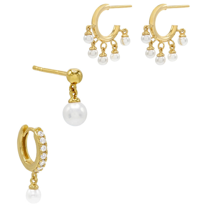 Combo Pearl Shaker Earring Combo Set - Adina Eden's Jewels