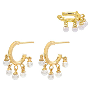 Combo Pearl Shaker Earring Combo Set - Adina Eden's Jewels