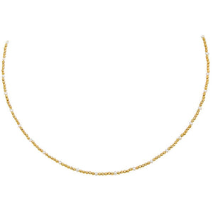  Petite Pearl X Moon Cut Chain Necklace 14K - Adina Eden's Jewels