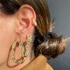  CZ Box Link x Rope Double Hoop Earring - Adina Eden's Jewels