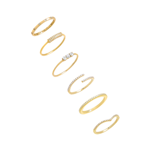 Gold / 5 Ultra Stack Ring Combo Set - Adina Eden's Jewels